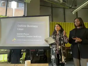 Bhav and Bianca at the board meeting